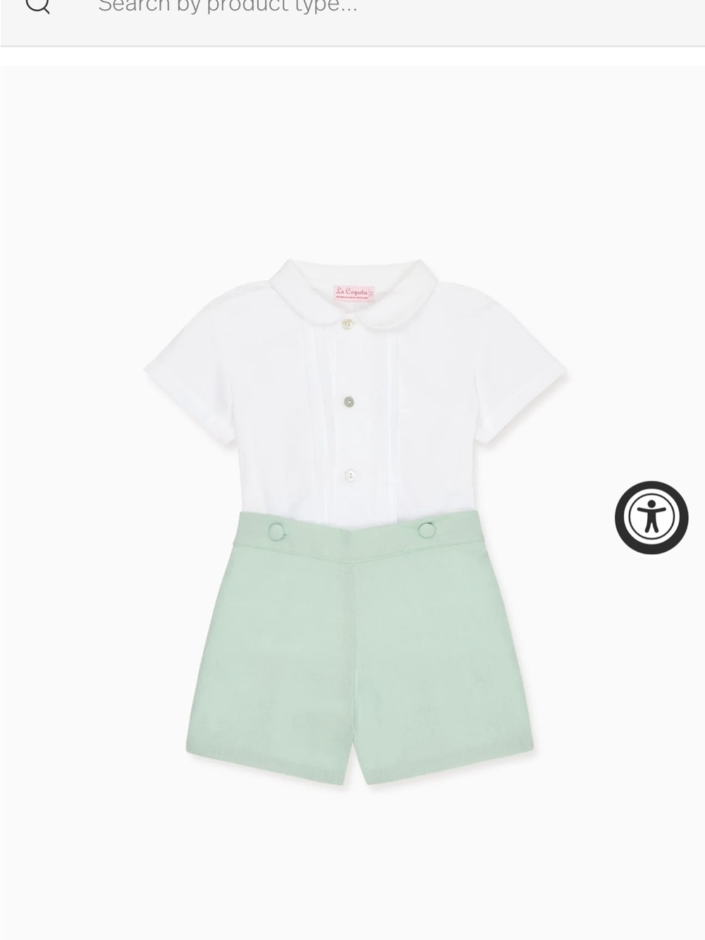 Brande new with tags - Sage Oliver Baby boy set by La Coqueta peter pan collar